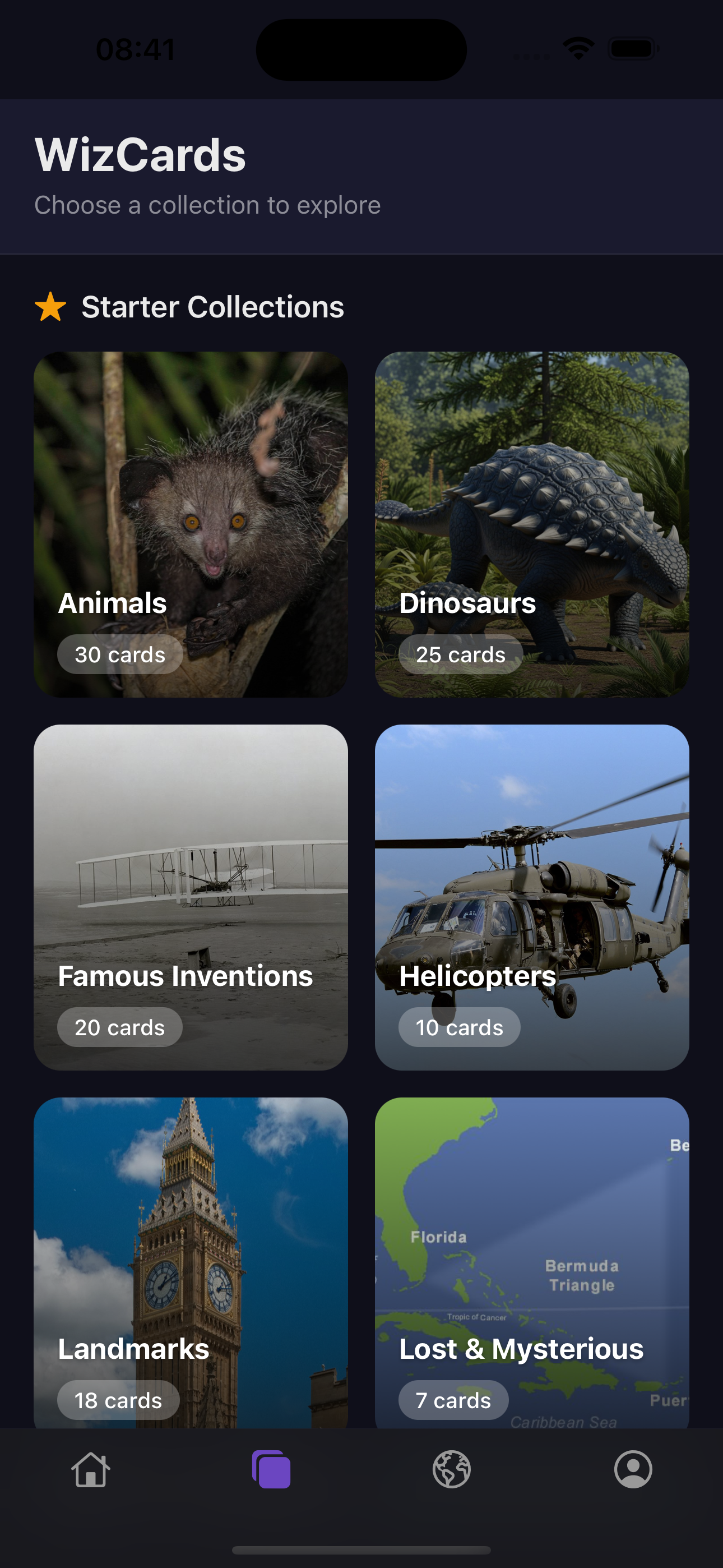 WizCard collection grid